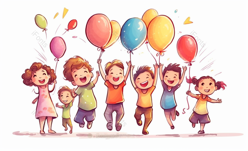 幸福开心跳跃的孩子们儿童节插画,插画/手绘图,插画/手绘图库,插画/手绘图下载,插画/手绘